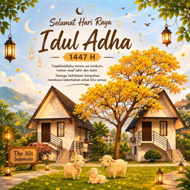 Selamat Hari Raya Idul Adha 1447 H 

Di hari yang penuh makna ini, semoga semangat keikhlasan, pengorbanan, dan kebersamaan senantiasa mengisi hati kita semua. 🤍

Taqabbalallahu minna wa minkum.

Mohon maaf lahir dan batin.

Semoga setiap langkah kebaikan membawa keberkahan, ketenangan, dan kebahagiaan bagi Anda dan keluarga.

Aamiin

 #IdulAdha1447H #TheAlit #TheAlitIndonesia #tempatoutbound #hotelmojokerto