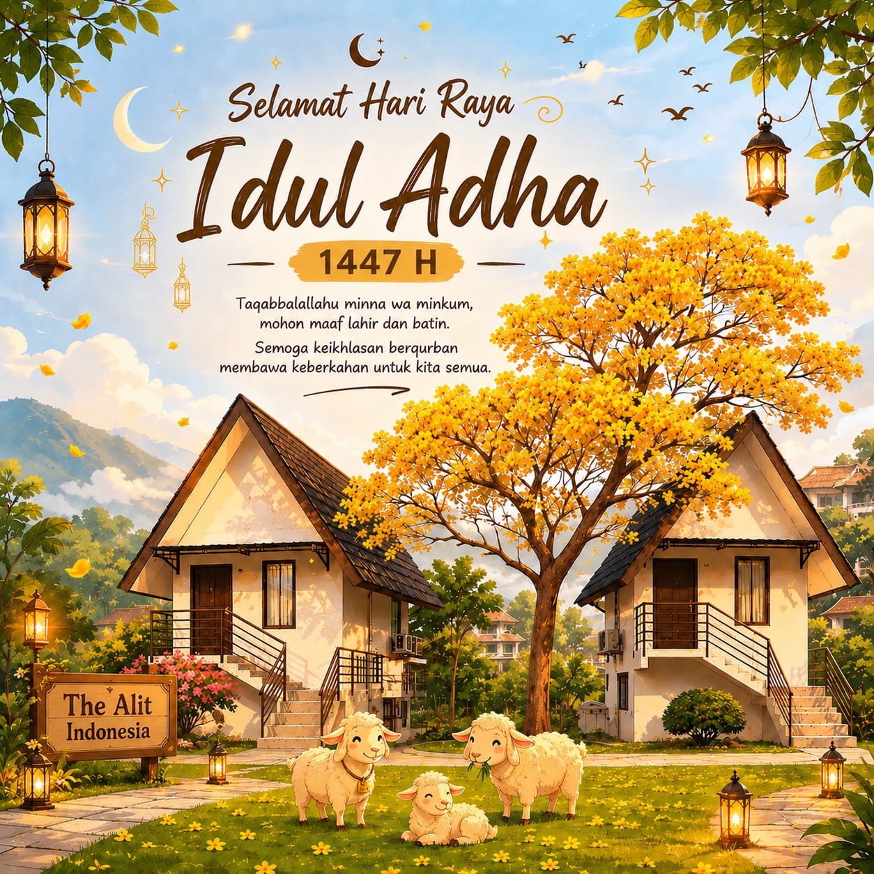 Selamat Hari Raya Idul Adha 1447 H 

Di hari yang penuh makna ini, semoga semangat keikhlasan, pengorbanan, dan kebersamaan senantiasa mengisi hati kita semua. 🤍

Taqabbalallahu minna wa minkum.

Mohon maaf lahir dan batin.

Semoga setiap langkah kebaikan membawa keberkahan, ketenangan, dan kebahagiaan bagi Anda dan keluarga.

Aamiin

 #IdulAdha1447H #TheAlit #TheAlitIndonesia #tempatoutbound #hotelmojokerto